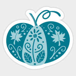 Blue Decorative Pumpkin Sticker